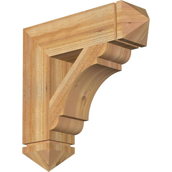 Ekena Millwork Olympic Arts & Crafts Rough Sawn Bracket, Western Red Cedar, 6"W x 24"D x 24"H BKT06X24X24OLY03RWR - main